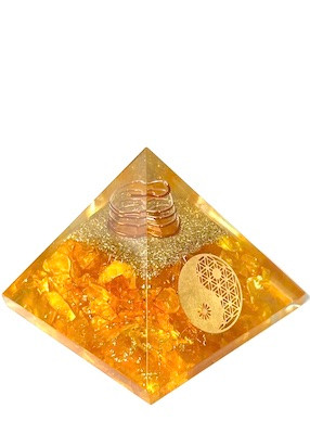 ORGANITE PYRAMID MINI CITRINE (5.5cm) 