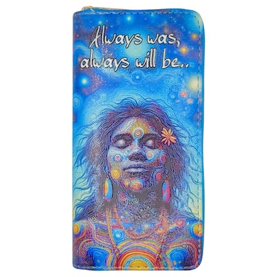  Large Digital Print Purse Always Was Always Will Be
12 card holder
Coin with zip enclosure
3 note compartments
Zip enclosure
Dimensions: 19cm x 9.5cm x 2.5cm