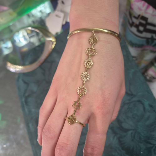 Brass Chakra Slave Bangle Ring

Beautiful statement piece – this slave bangle is a lovely dainty style and light to wear