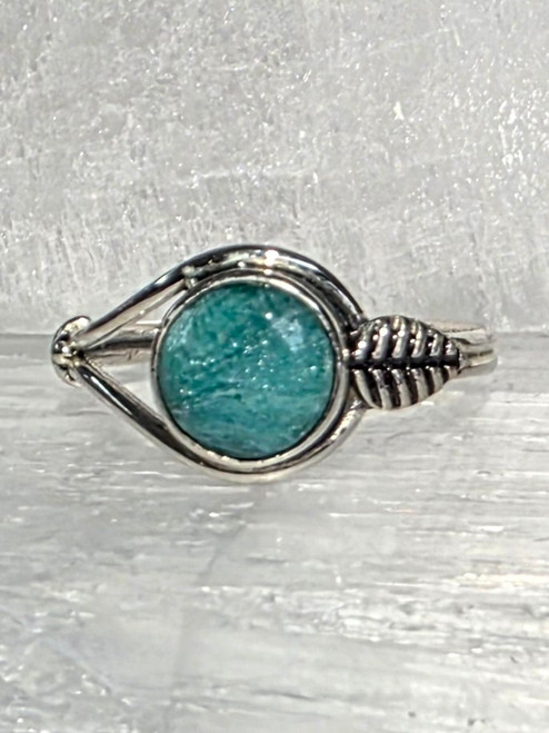 Turquoise Ring Size 7
Set in Sterling Silver
Faceted stone size approx .7cm across

Turquoise – A beautiful gift from Mother Earth, Turquoise brings the blue of Father Sky to the Earth, blending together the energies of the heavens with the energies of the Earth. It is a healer of the spirit, providing a soothing energy which can bring peace and calm to the wearer. It is used by Native Americans as a protection stone