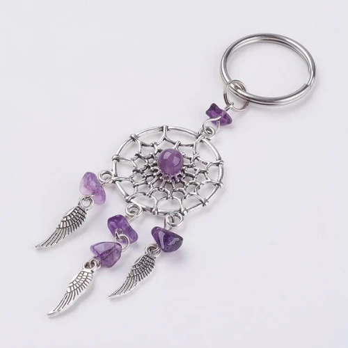 Key Ring Dreamcatcher Amethyst
Amethyst stones with Angel Wings
Approx 11 x2.75cm