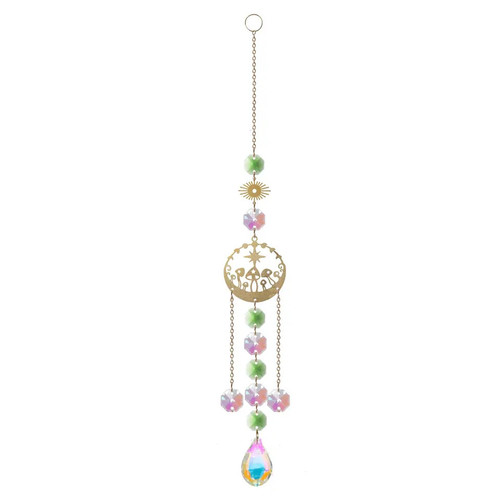 Sun Catcher Mushroom
Approx 30cm x 4cm
Introducing our delightful Sun Catcher: Mushroom with Crystals. This charming piece of art combines the whimsical allure of a mushroom design with the dazzling beauty of crystals, creating a captivating display that enhances any space with its enchanting presence.

Crafted with attention to detail, this sun catcher features a meticulously designed mushroom shape that instantly brings a touch of nature's magic into your home or garden. The mushroom is adorned with an array of sparkling crystals, which beautifully reflect and refract sunlight, casting a shimmering dance of colors and light throughout the surrounding area.

Hang this sun catcher in a sunny window, on a porch, or in your garden, and let the sunlight playfully interact with the crystals, creating a mesmerizing visual spectacle. As the crystals catch the light, they produce a radiant display of colors, filling your space with an ambiance of joy and tranquility.

Not only does our Sun Catcher: Mushroom with Crystals add visual delight, but it also serves as a symbol of positivity and natural beauty. The mushroom represents growth, harmony, and the interconnectedness of all living things, while the crystals are known for their ability to promote positive energy, clarity, and spiritual well-being.

Embrace the captivating beauty and positive energy of our Sun Catcher: Mushroom with Crystals. Let its delightful design and radiant display of colors uplift your spirits and infuse your space with a sense of harmony, joy, and connection to the natural world.