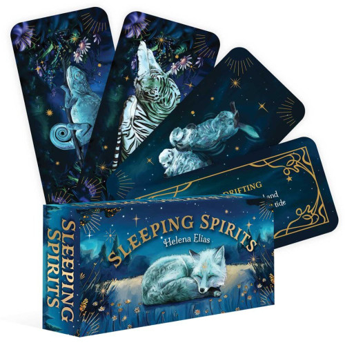 Mini Cards Sleeping Spirit
A 40-card deck of transformative affirmations by acclaimed author and illustrator Helena Dias, offering the wise counsel of heartwarming animals to guide you to a restful night of sleep and beautiful dreams.

A deck that combines the universal theme of sleep with the wisdom of the animal kingdom. Seek spiritual guidance from 40 different cards, each offering a unique message to help you still your mind, release negative energies, and invite positive dreams. With detailed illustrations bathed in calm tones, the cards have a soothing design that enhances the powerful affirmations, while also providing heartwarming visuals of beloved slumbering animals. Strive for a restful night with Sleeping Spirits, and let the transformative affirmations guide you towards a better, deeper sleep.
