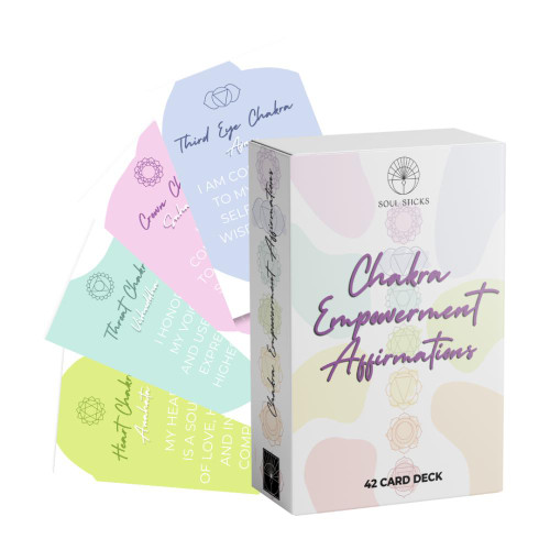 Chakra Affirmation Cards
Discover Your Daily Dose of Positivity? Affirmation Cards Designed for Your Journey

Affirmation cards are more than just pretty words they're tools to rewire your mindset, boost confidence, and create moments of mindfulness. Whether you're seeking calm, clarity, or courage, these decks blend psychology and art to help you:

Combat anxiety & stress with grounding, uplifting messages.
Build self-esteem through daily reminders of your worth.
Spark creativity with imagery that inspires your imagination.
Foster connection in groups or personal reflection.
Replace negative thoughts with empowering mantras.
Perfect for gift-givers, self-care enthusiasts, and anyone craving a little magic in their routine.
For you if you seek balance, energy alignment, or a boost in specific life areas (creativity, communication, etc.).

Targets chakra blockages with color therapy.
Simplifies energy work for beginners.
Use during yoga or breathwork sessions.