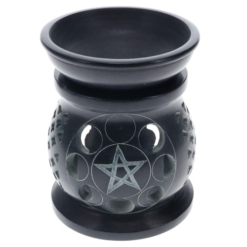 SOAPSTONE OIL BURNER - Moon Phases 
Approx 10cm x 12.5cm