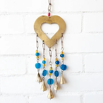 Brass Heart Beaded Chime
Approx 51X13CM