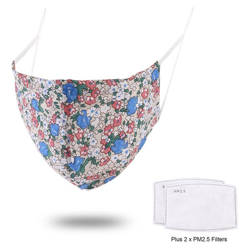 Face Mask Caramel Washable & re-useable 100% cotton with 2 removeable filters