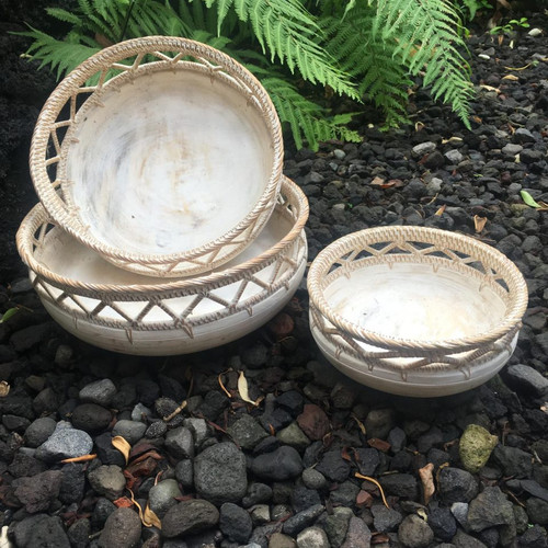 White Wash Bowl Lg