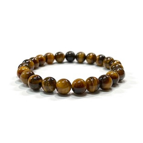 Power Bracelet Tiger Eye 8mm
Tiger Eye - A stone which resonates with the Earth Energies. A grounding stone that can help bring stability to the wearer. Self-discipline, practicality, protection, peacefulness, clarity, intelligence, intuition & psychic powers, new experiences, financial stability, calmness, releasing inhibitions, integrity, willpower, prosperity, personal power, kundalini. Heal wounds, bruises, colon, digestion, stomach problems, eyes, night vision, reduce pain, alcoholism, reproductive system. A useful stone for those seeking clarity around unresolved issues or decisions. Good for protection & travel. It resonates with the solar plexus chakra ( 3rd Chakra).