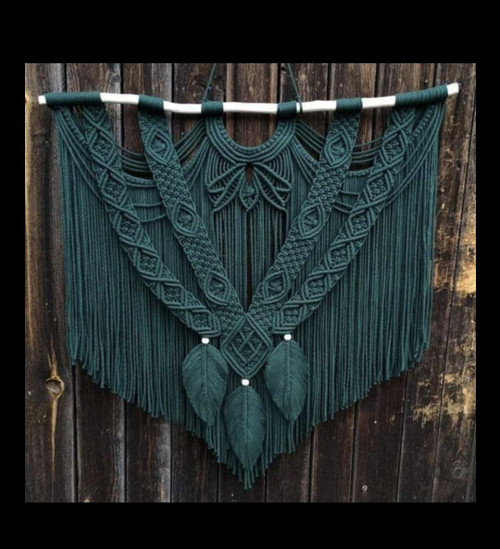 Macrame Hanger Green M 
Approx 100x120cm