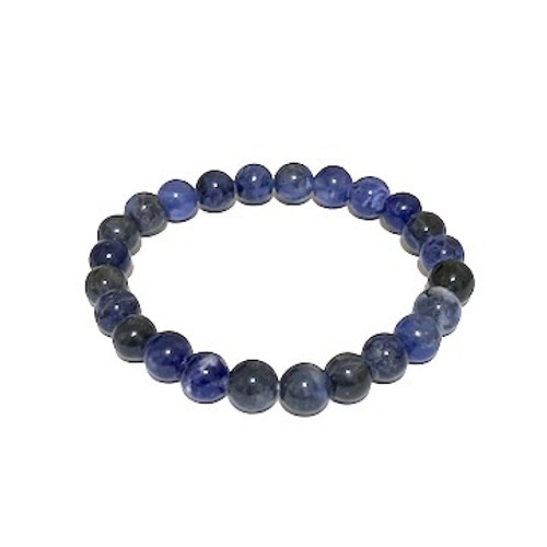Power Bracelet Sodalite 8mm
Sodalite - Sodalite offers a gentle soothing quality which can increase insight, intuition and mental abilities. It is useful as a stone for creative expression, assisting in finding one’s creative voice. Wisdom, logic, calmness, healing, stress reduction, companionship, self-esteem, work in groups, heal communication breeches, truth, intelligence, knowledge, learning. Use for glands, digestive system, insomnia, calcium deficiency, head colds.