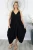 Festive Dress Black
A simple but comfortable day dress. This rayon garment features a v-neck line on front and back, elastic easements under the arms for an easy fit, side pockets and a handkerchief styled bottom hem.

ONE SIZE TO FIT 10-18
