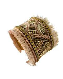 BANGLE BEADED PINK GOLD

Stunning woven beaded bangle that match earrings.