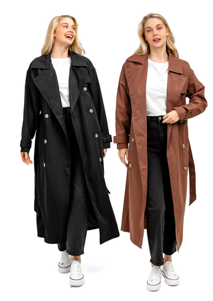 USHAAN LONG TRENCH COAT BLACK only
Keep the cold out with this beauty.
Double breasted buttons with belt
100% cotton
