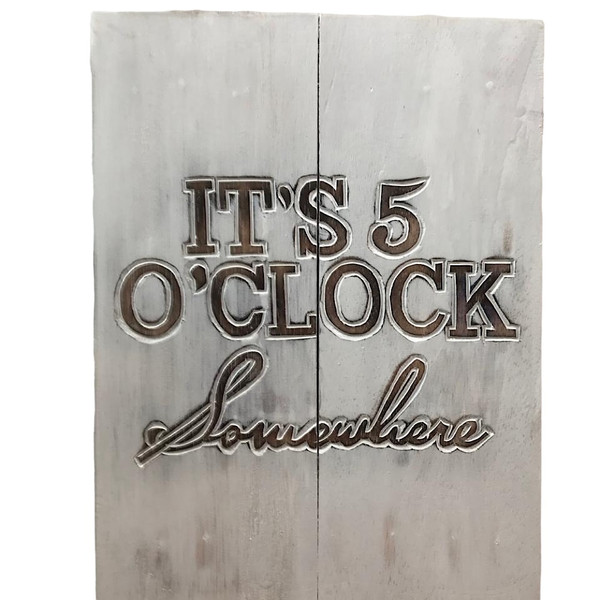 HANGER IT'S 5 OCLOCK SOMEWHERE
Handcrafted white wash engraved wood
40x30cm