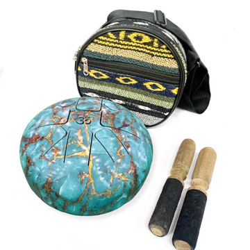 Harpi Drum Marble Teal L
Comes with carry case & mallets
Approx 25 x 13cm