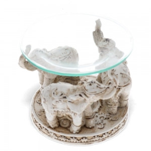 Polyresin Oil Burner Elephants with Glass Dish
Approx 9 x 11cm