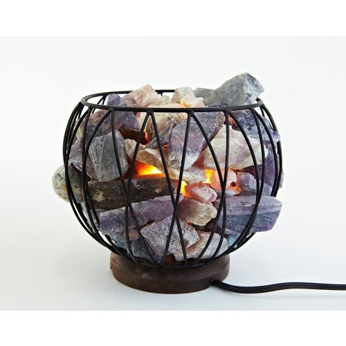 Smoky Quartz Rough Amore Lamp – White LED Bulb 