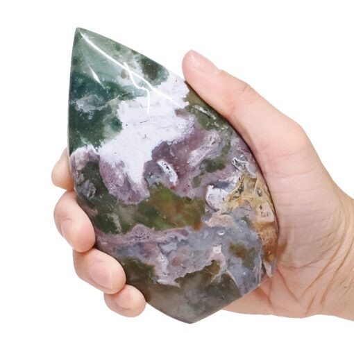 Madagascar Ocean Jasper Teardrop Crystal Point (11cm)

This beautifully polished Ocean Jasper from Madagascar has been carefully shaped into an elegant teardrop freeform, with a flat base that allows it to self-stand for effortless display. Its smooth polish highlights the stone’s natural earth tones and subtle patterning, making each piece unique.

Perfect for displaying on a shelf, altar, desk or crystal cabinet, this freeform combines natural beauty with a refined sculptural finish.

Direct Source from Madagascar.

Approx. 0.4kg
Approx 8 x 11cm in 

Ocean Jasper - Ocean Jasper stabilises the emotions and allows us to feel safe through changes.
Ocean Jasper, assists in accepting responsibility and instils patience.  It facilitates continuity in circular breathing.  Improves the digestive process and eliminates toxins that cause body odour and disease.

Important Notice:
Due to the actual product may vary in shape, weight, colour and pattern, the product images shown are examples of the range of product and may not be an exact representation of the product. Your purchase will be different from the images. These variances do not affect the quality of the product. 