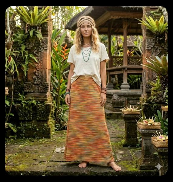 Knit Skirt Strip Rust
Free size up to 16
100% cotton