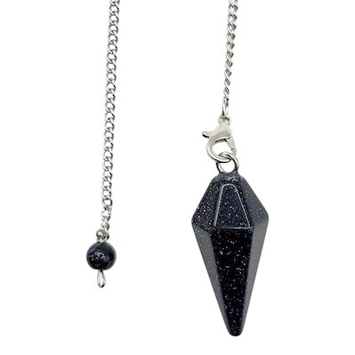 Faceted Pendulum Blue Goldstone
Stone is approx 3.5x1.75
Chain approx 20cm