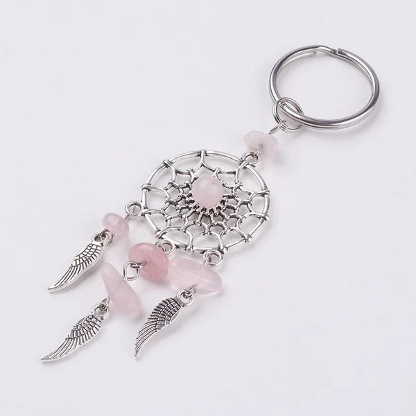 Key Ring Dreamcatcher Rose Quartz
Rose Quartz stones with Angel Wings
Approx 11 x2.75cm