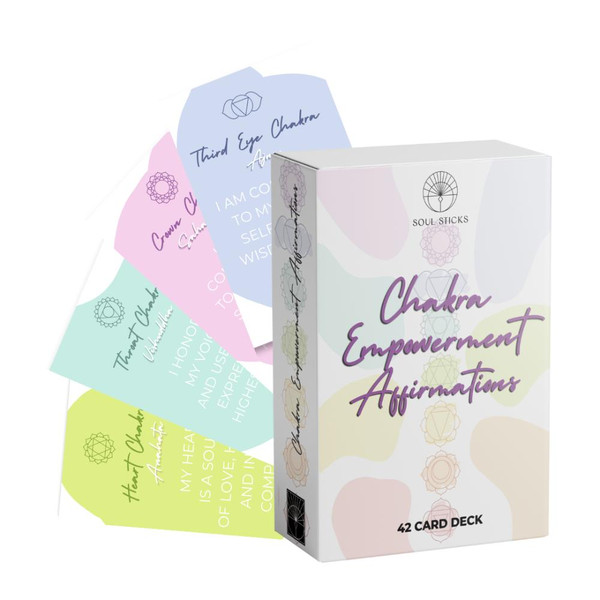 Chakra Affirmation Cards
Discover Your Daily Dose of Positivity? Affirmation Cards Designed for Your Journey

Affirmation cards are more than just pretty words they're tools to rewire your mindset, boost confidence, and create moments of mindfulness. Whether you're seeking calm, clarity, or courage, these decks blend psychology and art to help you:

Combat anxiety & stress with grounding, uplifting messages.
Build self-esteem through daily reminders of your worth.
Spark creativity with imagery that inspires your imagination.
Foster connection in groups or personal reflection.
Replace negative thoughts with empowering mantras.
Perfect for gift-givers, self-care enthusiasts, and anyone craving a little magic in their routine.
For you if you seek balance, energy alignment, or a boost in specific life areas (creativity, communication, etc.).

Targets chakra blockages with color therapy.
Simplifies energy work for beginners.
Use during yoga or breathwork sessions.