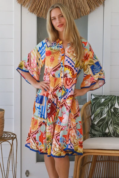 Salty Palm Eva Dress

Breathable Fabric, soft and comfortable
Strong and extremely absorbent.
Soft and comfortable.
Drapes well and does not have a problem with static.
Made in a variety of qualities and weights and can be made to resemble natural fabrics.
Can wrinkle easily.
Shrink by 5-10% after wash.
Cut oversize to allow for shrinkage (After shrinkage, the garments fall into the appropriate size ranges)
Please Note: The placement of the pattern may vary from style to style, making each piece unique.
Care Instructions:
Hand washing is best for washable rayon garments.
It may shrink, stretch, and possibly bleed dyes all over from being washed in hot water in a washing machine or dried in a dryer
Rayon does not melt but burns at high temperatures.
Most of the washable rayon garments today are labeled "hand wash, cool water, drip dry or dry flat". This is important to follow because when rayon is wet, it loses 30% to 50% of its strength.