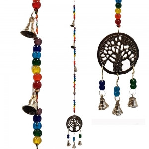 Tree of Life Brass Bells with Beads Chimes Approx 80cm