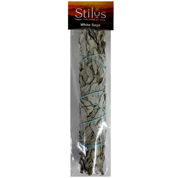 White Sage Smudging Stick Large. 23cm. Use fo purify the mind, body & spirit. Purify the atmoshere from negativity eg. homes, offices, cars. Carry a small amount on you. Very refreshing, relaxing & clearing. Instructions on pack