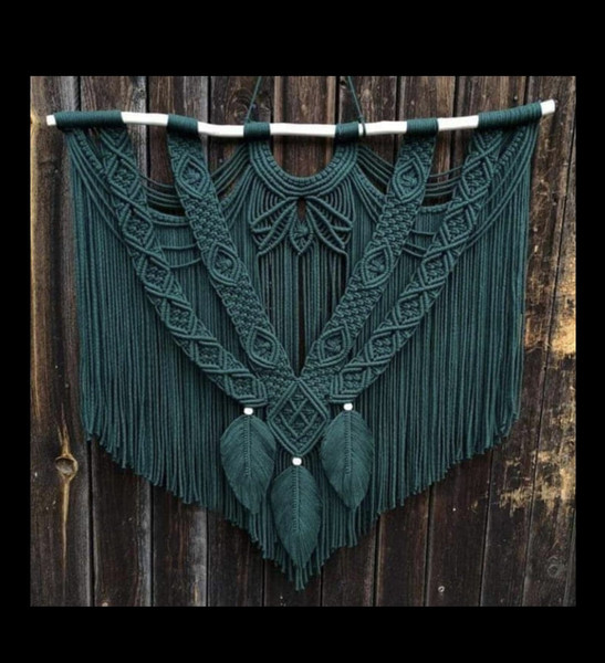 Macrame Hanger Green M 
Approx 100x120cm