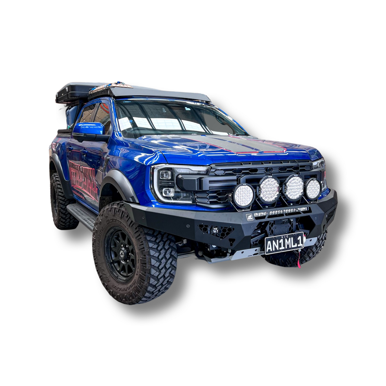 Ranger Raptor Predator bar with optional 9" ass kicker, 7" butt kicker lights and 22" light bar