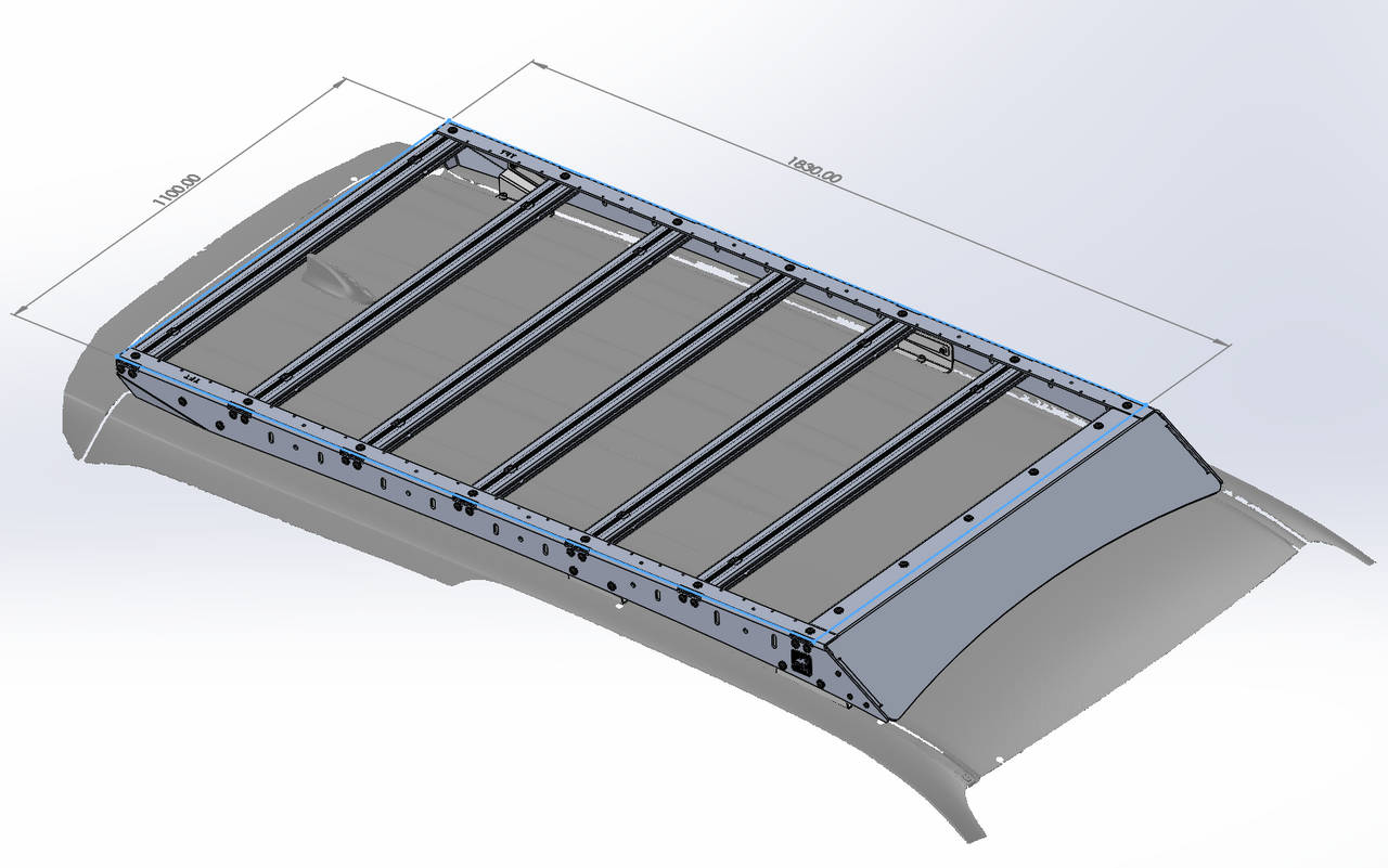 Fortuner Roof Rack Usable storage area