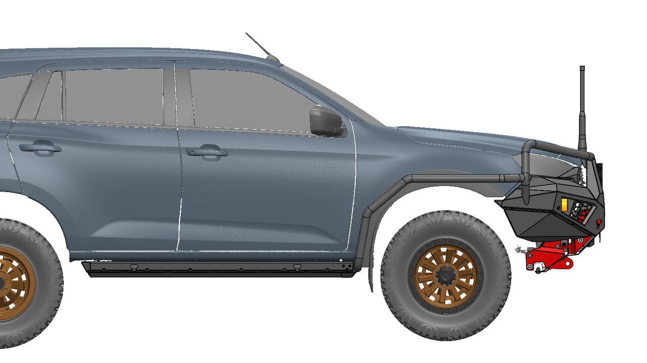 Brush Rails and rock sliders to suit Isuzu MU-X 2021 to current