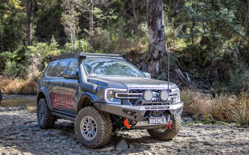 Predator bar with Flare caps, Rally hoop and lights