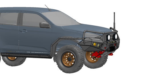 Brush Rails and rock sliders to suit Isuzu MU-X 2021 to current