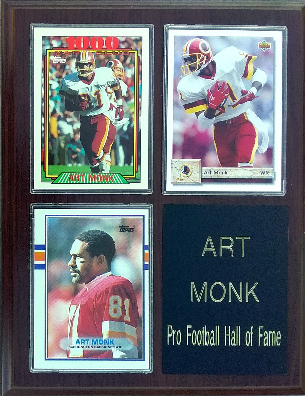 Art Monk Hall-of-Fame 3-Card 7x9 Plaque