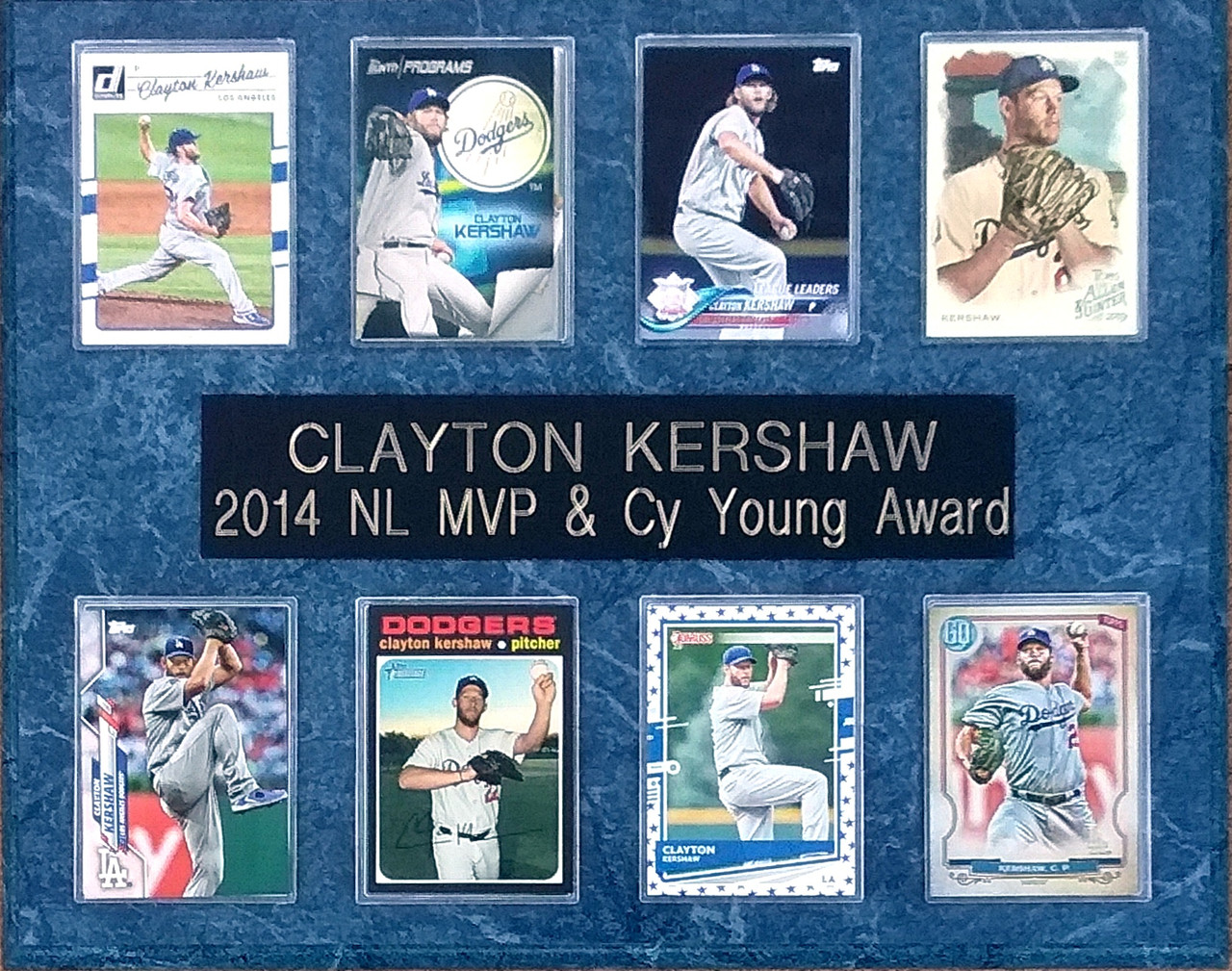 Clayton Kershaw Los Angeles Dodgers 8-Card 12x15 Blue-Marbleized