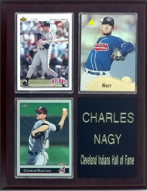 Charles Nagy Cleveland Indians 3-Card 7x9 Plaque