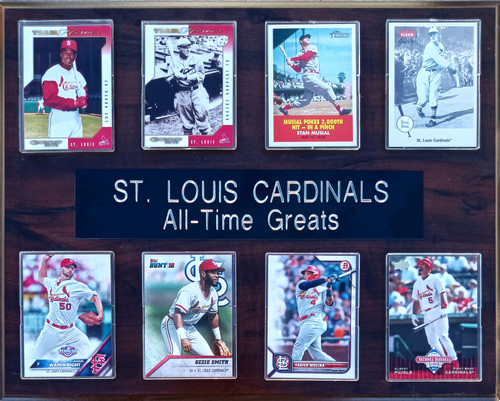 St. Louis Cardinals All-Time Greats 8-Card 12x15 Cherry-Finish Plaque