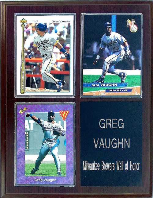 Greg Vaughn Milwaukee Brewers 3-Card 7x9 Plaque