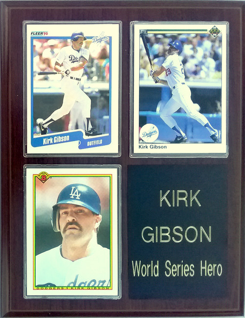 Kirk Gibson Los Angeles Dodgers 3-Card 7x9 Plaque