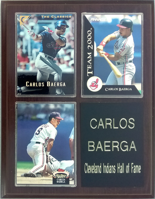 Carlos Baerga Cleveland Indians 3-Card 7x9 Plaque