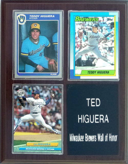 Ted Higuera Milwaukee Brewers 3-Card 7x9 Plaque