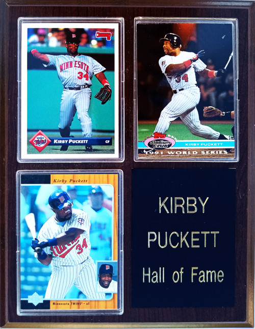 Kirby Puckett Minnesota Twins 3-Card 7x9 Plaque