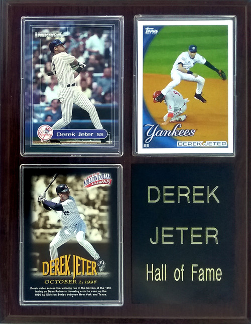 Derek Jeter New York Yankees 3-Card 7x9 Plaque