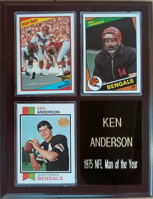 Ken Anderson Cincinnati Bengals 3-Card 7x9 Plaque