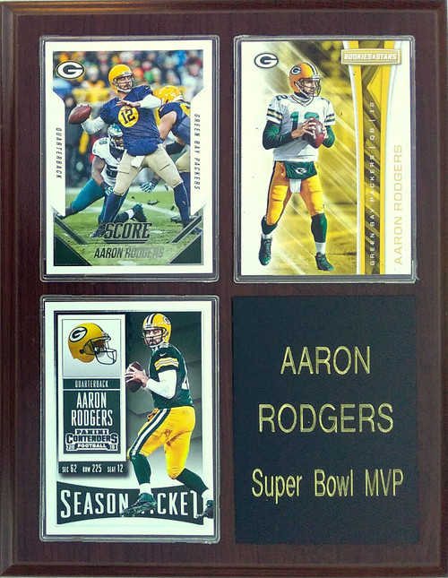 Aaron Rodgers Green Bay Packers 3-Card 7x9" Plaque