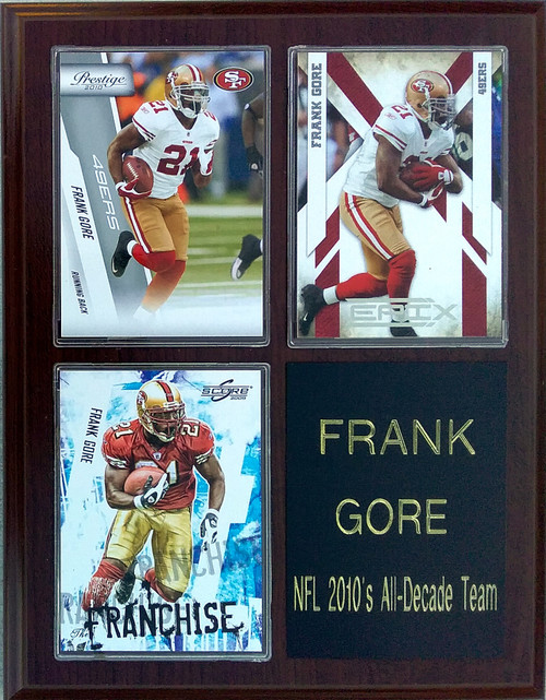 Frank Gore San Francisco 49ers 3-Card 7x9 Plaque