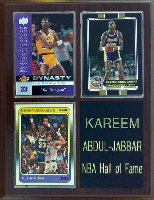 Kareem Abdul-Jabbar Los Angeles Lakers 3-Card 7x9 Plaque